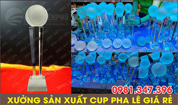 sản xuất cúp pha lê bóng rổ
