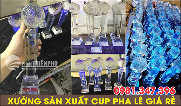 sản xuất cúp pha lê gofl tròn